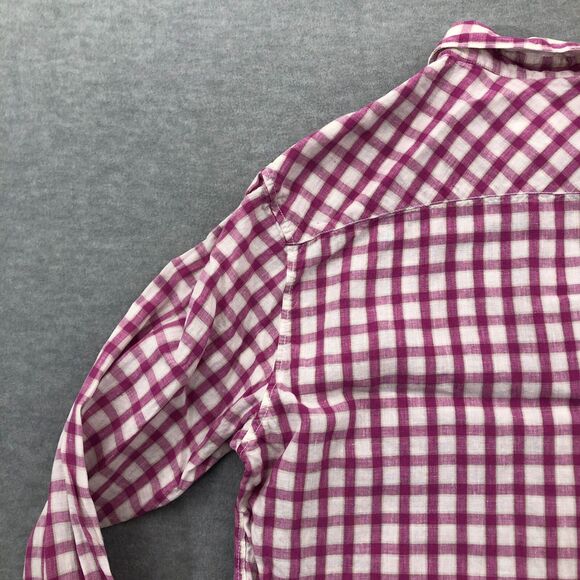 Bugatchi Button Shirt Mens Size XL Linen Shaped Fit Plaid Long Sleeve - Picture 16 of 16